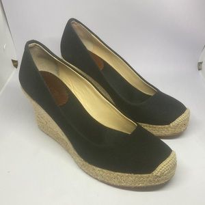 J Crew Seville Espadrille Blue Canvas Rope Wedges/Heels